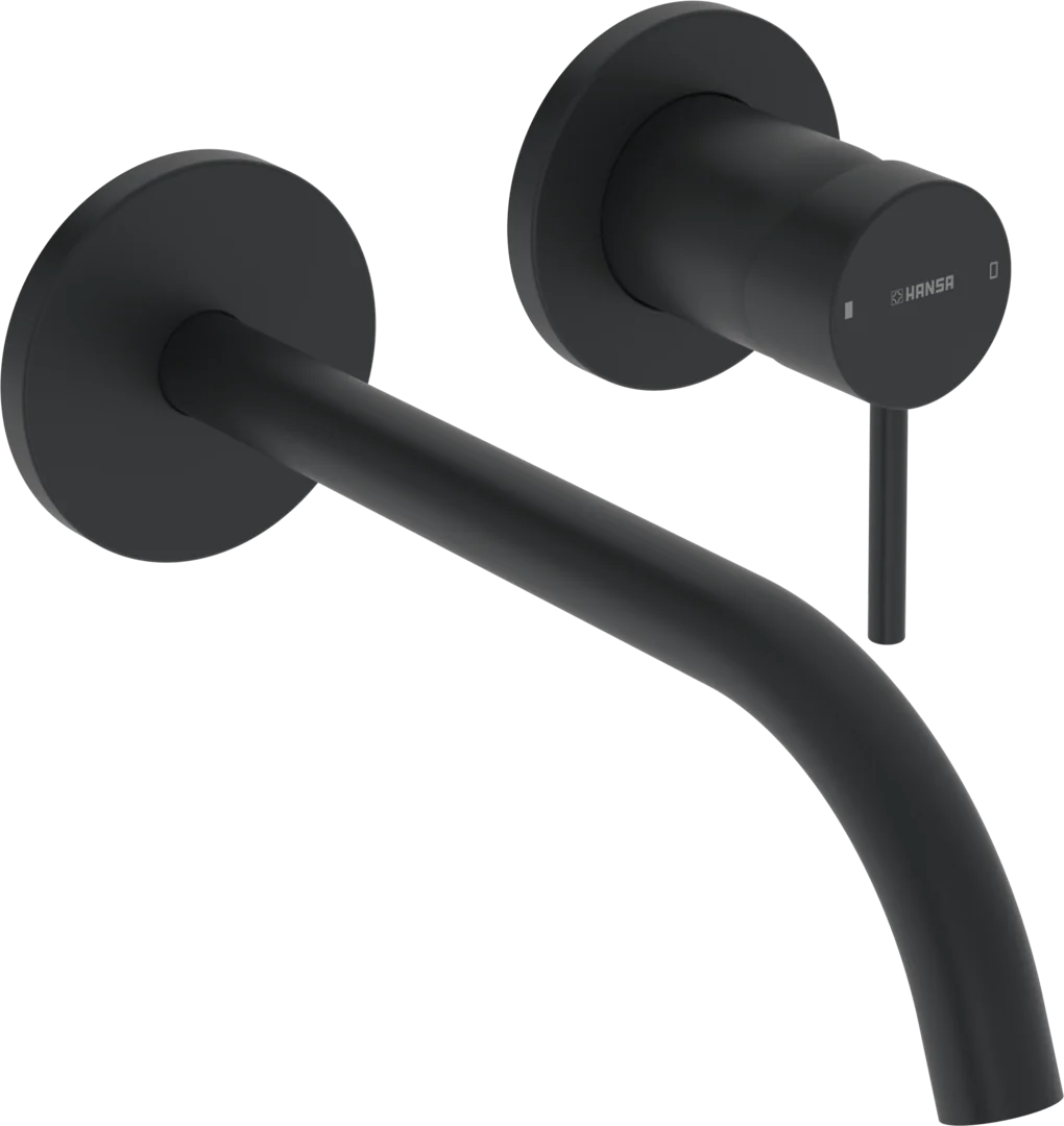 HansaPUBLIC Waschtischarmatur Einhebelmischer Fertigset für Waschtisch-Batterie 5795 Rosette rund Ausladung 300 mm Matt-Schwarz HansaPUBLIC Waschtischarmatur Einhebelmischer Fertigset für Waschtisch-Batterie 5795 Rosette rund Ausladung 300 mm Matt-Schwarz