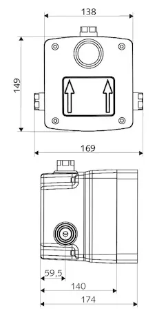 Unterputz-Masterbox WBD-E-V, Vorgemischtes Wasser, Masterbox, Vorfilter, RFV, DN 15 G 1/2 IG, DN 15 G 1/2 IG, B 138 mm x H 149 mm x T 140 mm