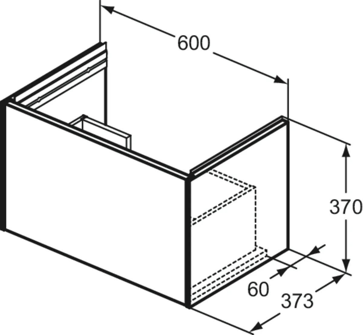 Möbelwaschtischunterschrank Conca 600x375x368mm 1 Auszug Weiß matt Möbelwaschtischunterschrank Conca 600x375x368mm 1 Auszug Weiß matt
