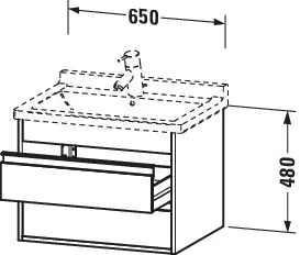 Duravit Waschtischunterschrank wandhängend „Ketho“ 65 × 48 × 45,5 cm Graphit Matt