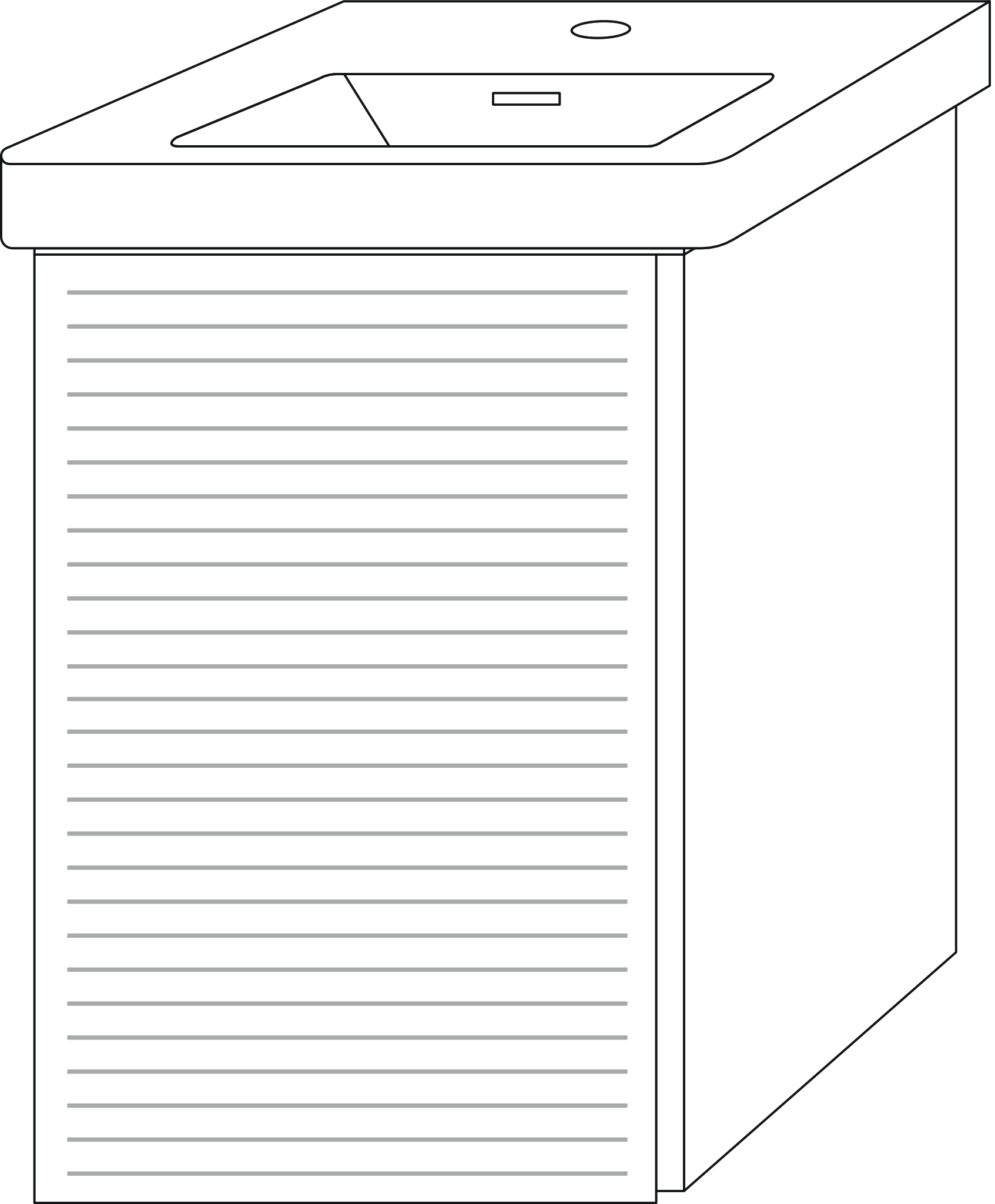 Sanipa Waschtischunterschrank „3way“ Struktur 335 × 517 × 293 mm in Weiß (glanz), Anschlag rechts Sanipa Waschtischunterschrank „3way“ Struktur 335 × 517 × 293 mm in Weiß (glanz), Anschlag rechts