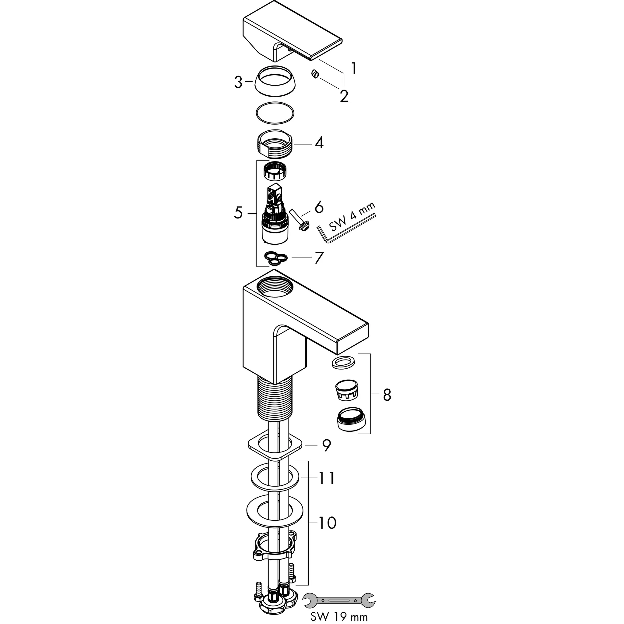 Hansgrohe Vernis Shape Einhebel-Waschtischmischer 70 Chrom