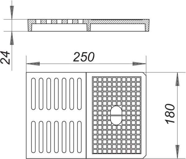 Rost zu Ballstau 110, grau, 250 x 180 mm Rost zu Ballstau 110, grau, 250 x 180 mm