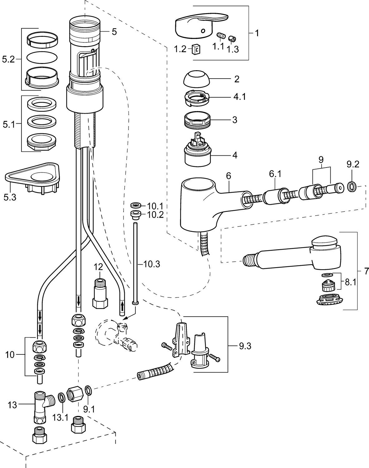 HansaMIX Einhebelmischer Küchenarmatur HansaMIX 0136 Kupferrohr 2-strahlig Ausladung 235mm DN15 Chrom HansaMIX Einhebelmischer Küchenarmatur HansaMIX 0136 Kupferrohr 2-strahlig Ausladung 235mm DN15 Chrom