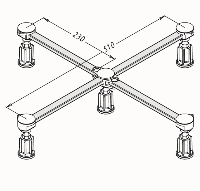 Mauersberger Zubehör Fußgestelle DW, 5 Stück, höhenverstellbar