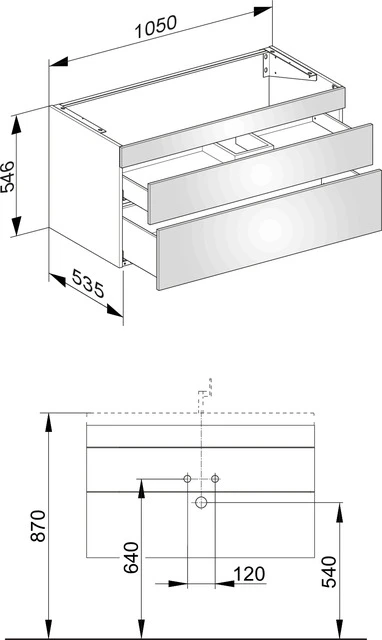 KEUCO Waschtischunterschrank „Edition 400“ Anthrazit (Strukturlack), Anthrazit (Strukturlack), ohne Beleuchtung 1050 × 546 × 535 mm KEUCO Waschtischunterschrank „Edition 400“ Anthrazit (Strukturlack), Anthrazit (Strukturlack), ohne Beleuchtung 1050 × 546 × 535 mm