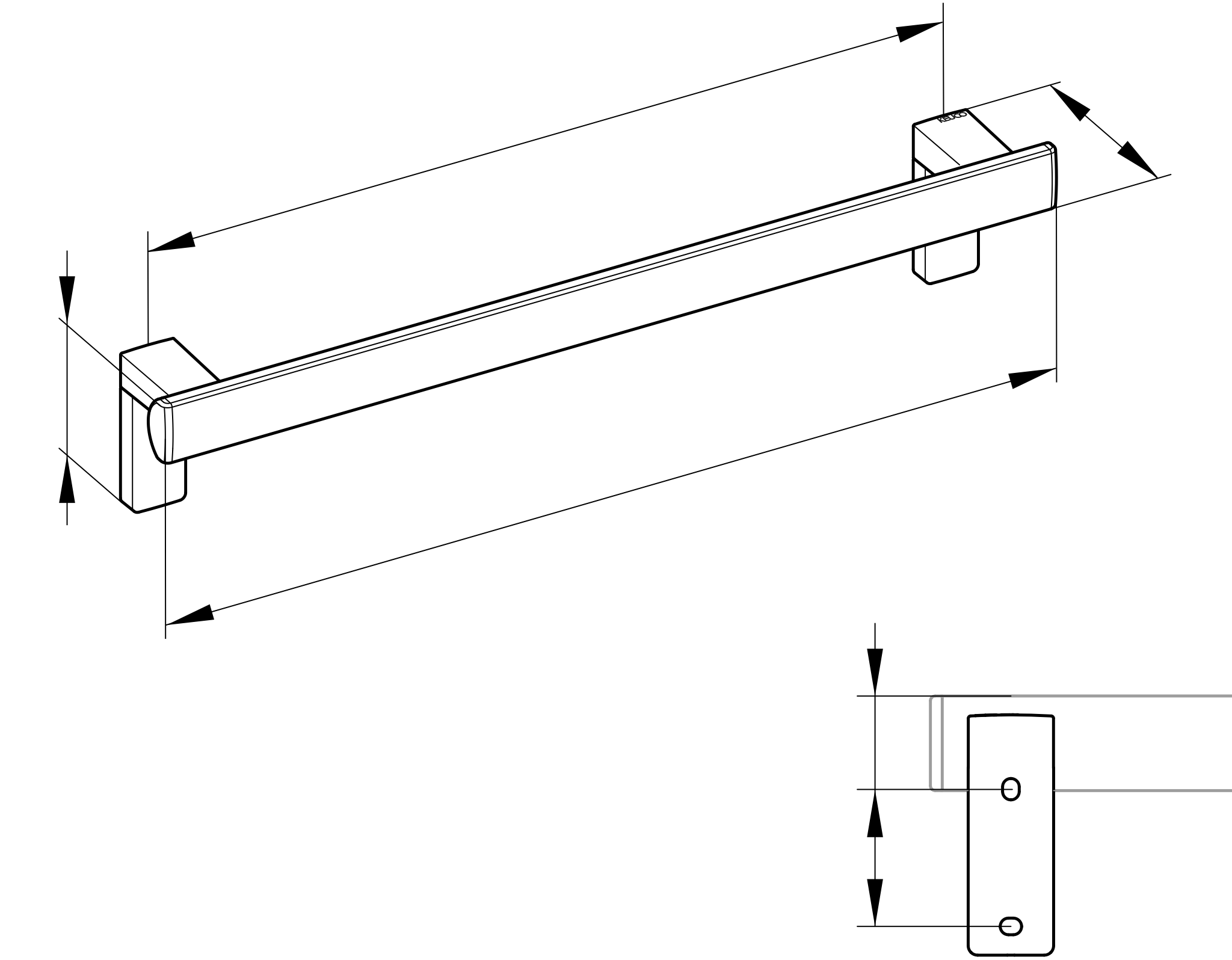 KEUCO Haltegriff „Axess“ 60 cm Ausführung in Schwarz (matt) KEUCO Haltegriff „Axess“ 60 cm Ausführung in Schwarz (matt)