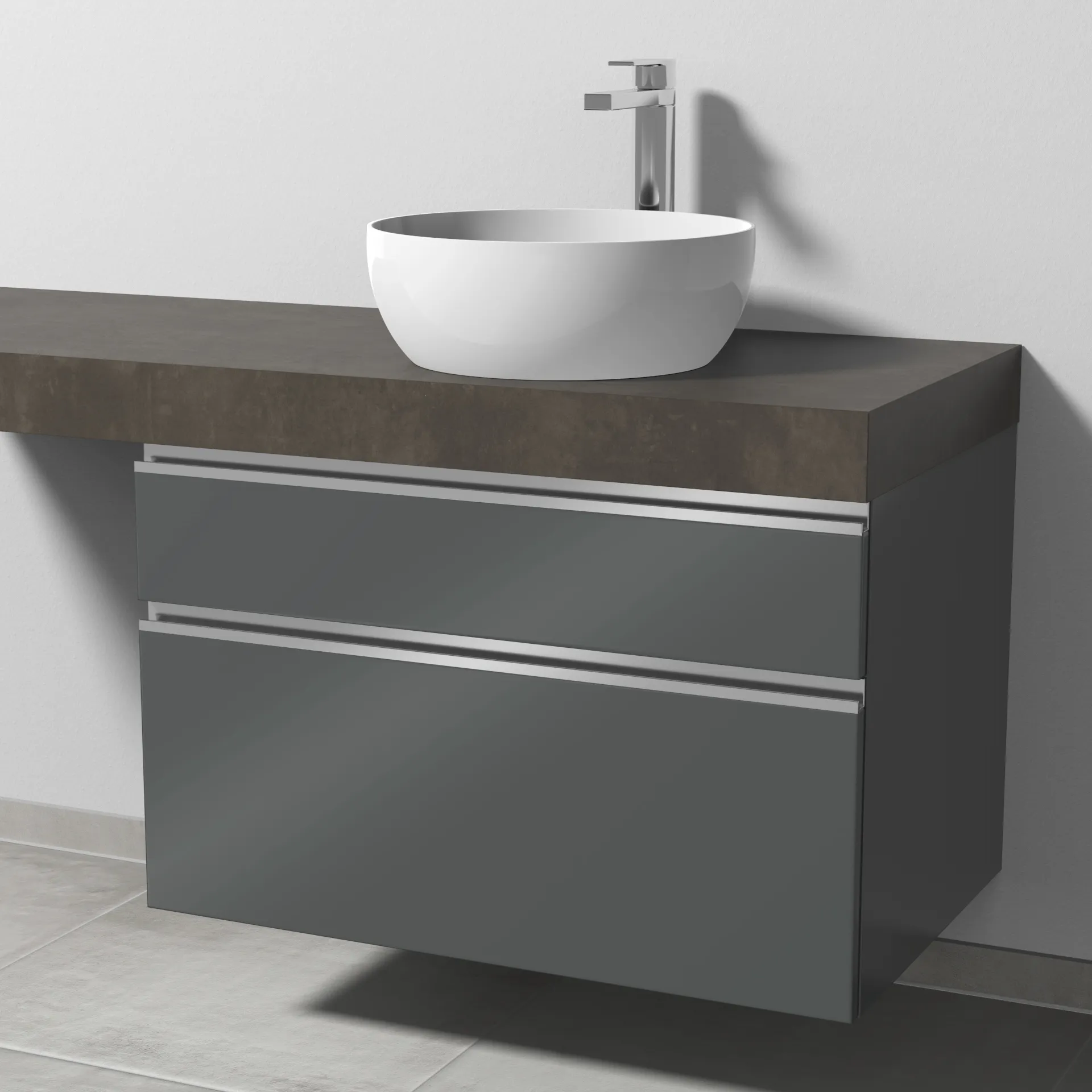 Sanipa Waschtischunterschrank „2morrow“ 800 × 510 × 520 mm in Anthrazit (glanz)