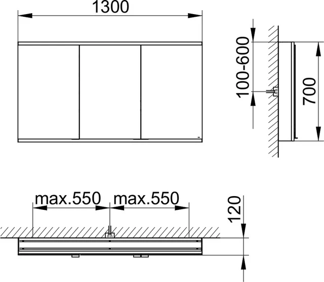 KEUCO Royal Modular 2.0 Spiegelschrank beleuchtet Wandvorbau silber-eloxiert KEUCO Royal Modular 2.0 Spiegelschrank beleuchtet Wandvorbau silber-eloxiert