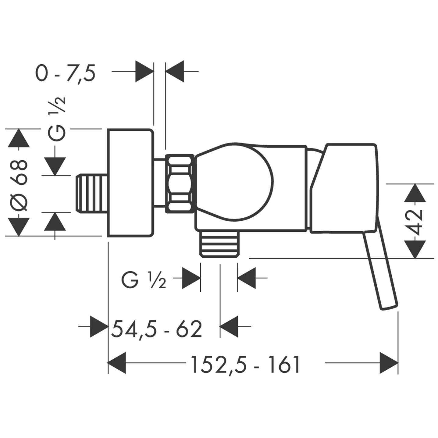 Brausenmischer Aufputz Talis S DN15 chrom