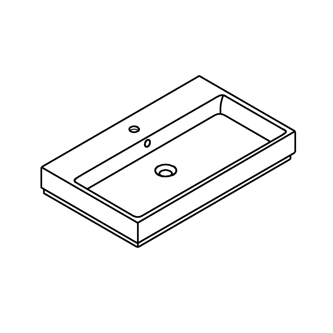 Waschtisch Cube Keramik 39469_H, wandhängend, 800 x 490 mm, 1 Hahnloch, 2 weitere vorgestochen, mit Überlauf, PureGuard Hygieneoberfläche, aus Sanitärkeramik, alpinweiß