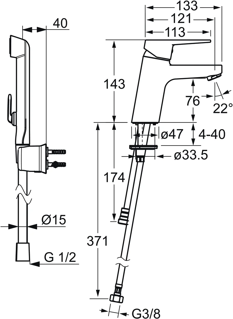 HansaTWIST Einhebelmischer Waschtischbatterie HansaTWIST 0930 Ausladung 121 mm DN15 Chrom HansaTWIST Einhebelmischer Waschtischbatterie HansaTWIST 0930 Ausladung 121 mm DN15 Chrom