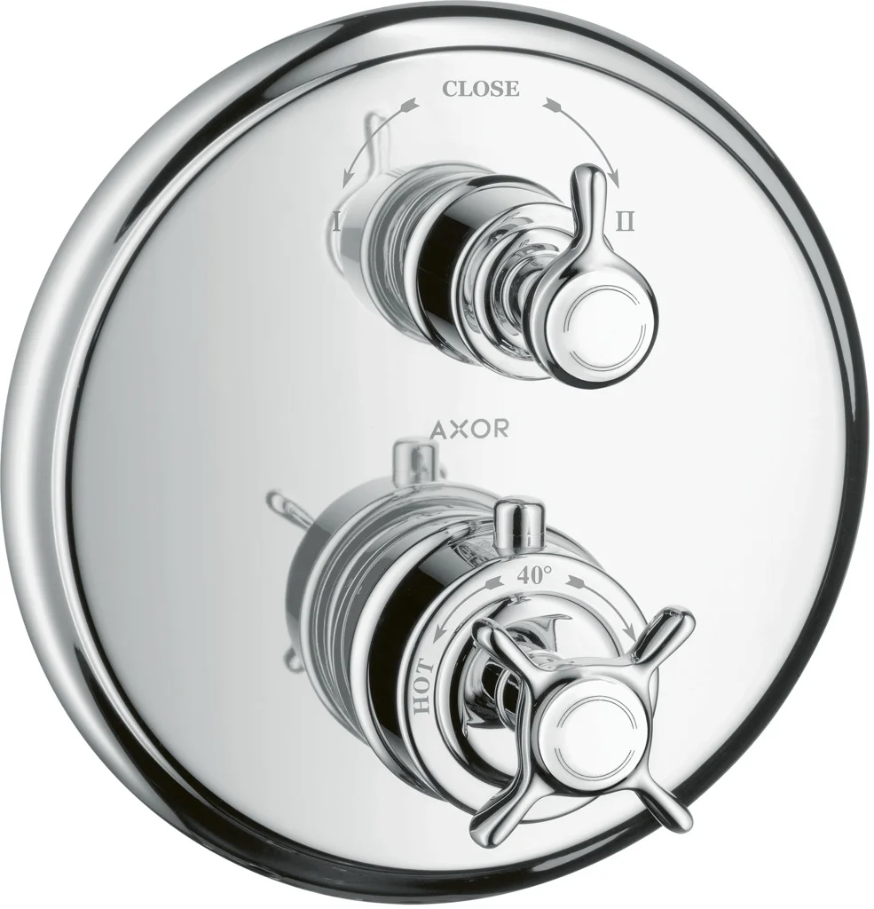 Hansgrohe AXOR Montreux Thermostat Unterputz, Chrom, 2 Verbraucher, max. Durchfluss 29 l/min, einstellbare Temperaturbegrenzung, Rückflussverhinderer, Schalldämpfer