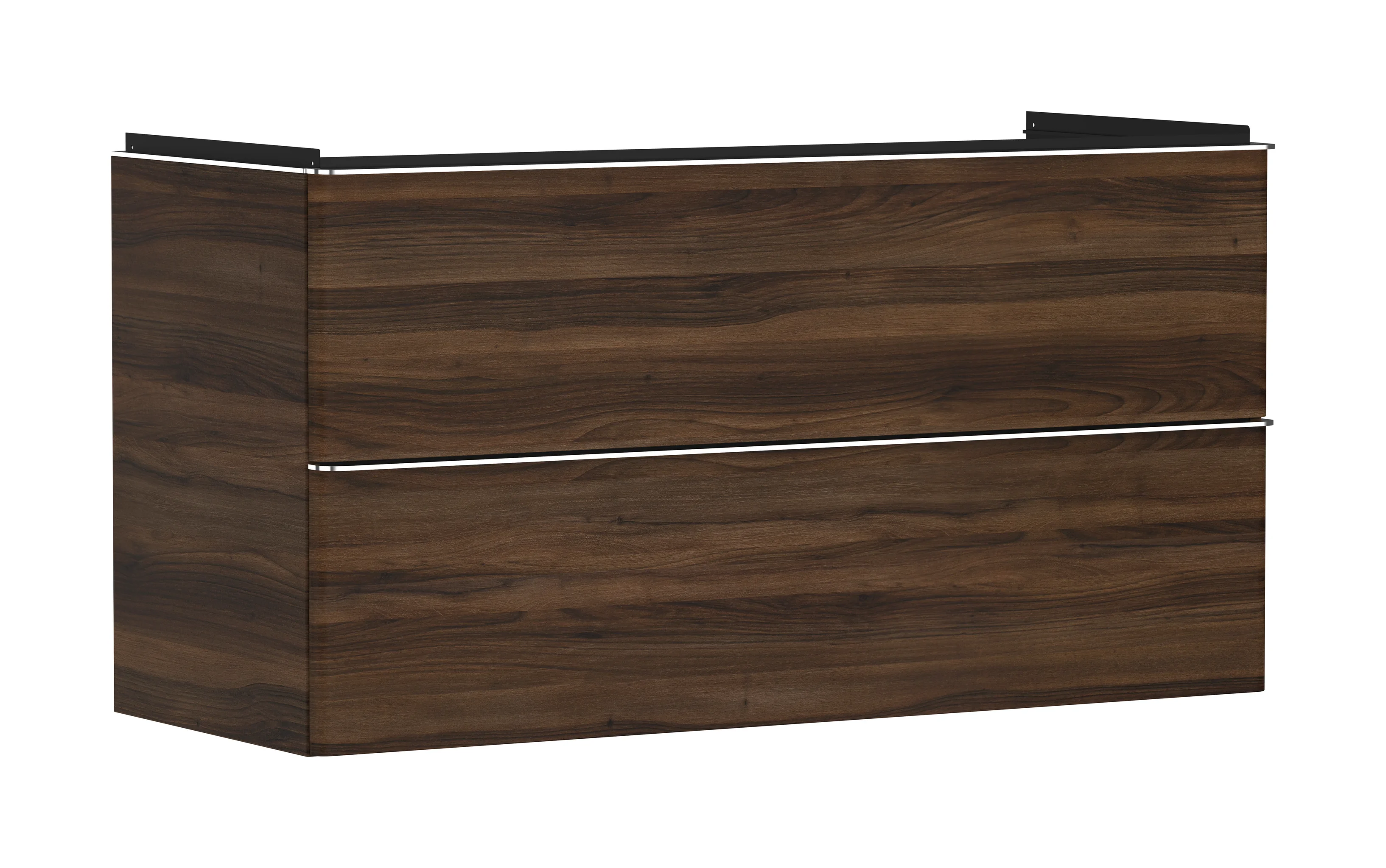 Hansgrohe Xelu Q Waschtischunterschrank Nussbaum Dunkel, 1.180 x 475 mm, 2 Schubkästen, verchromte Griffe, SoftClose, vormontiert