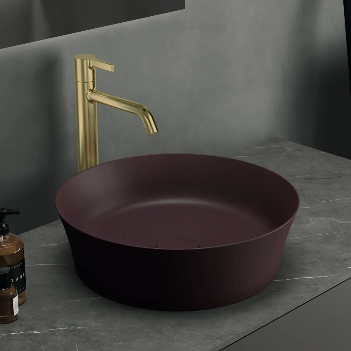 Waschtischarmatur Joy, mit verlängertem Sockel, ohne Ablaufgarnitur, Ausladung 170mm, Brushed Gold Waschtischarmatur Joy, mit verlängertem Sockel, ohne Ablaufgarnitur, Ausladung 170mm, Brushed Gold