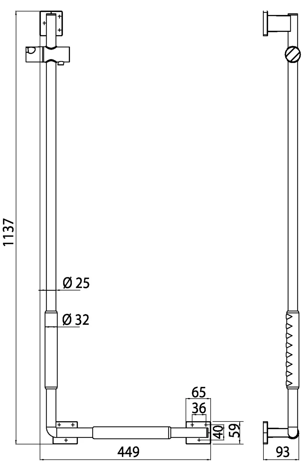 emco system 2 Dusch-Haltegriff, rechts, chrom/schwarz emco system 2 Dusch-Haltegriff, rechts, chrom/schwarz