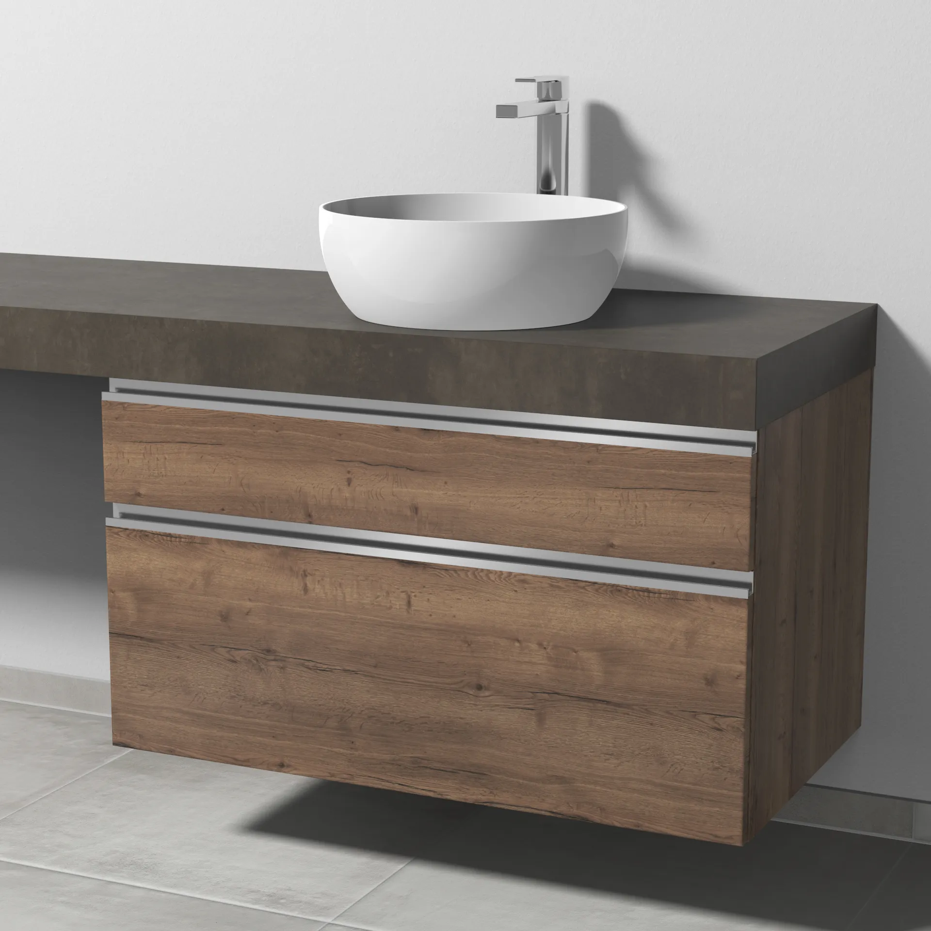 Sanipa Waschtischunterschrank „2morrow“ 900 × 510 × 520 mm in Eiche Tabak