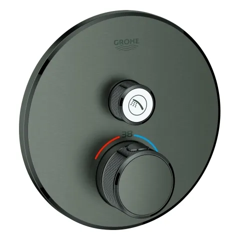 Thermostat Grohtherm SmartControl 29118, mit einem Absperrventil, Fertigmontageset für Rapido SmartBox, Wandrosette rund, chrom Thermostat Grohtherm SmartControl 29118, mit einem Absperrventil, Fertigmontageset für Rapido SmartBox, Wandrosette rund, chrom