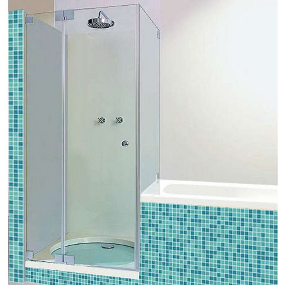 Sprinz Rechteck-Duschkabine Pendeltür Seiteneinstieg und Seitenteil an Badewanne „Omega“, Anschlag links, Drehtür mit festem Paneel B: 1000 mm H: 2000 mm T: 8 mm Sprinz Rechteck-Duschkabine Pendeltür Seiteneinstieg und Seitenteil an Badewanne „Omega“, Anschlag links, Drehtür mit festem Paneel B: 1000 mm H: 2000 mm T: 8 mm