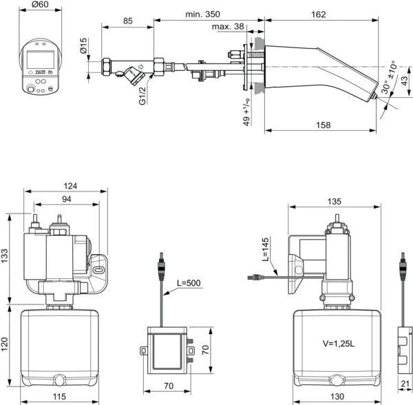 Sensor-Wand-Wachtischarmatur Intellimix ohne Mischung Netzbetrieb Chrom Sensor-Wand-Wachtischarmatur Intellimix ohne Mischung Netzbetrieb Chrom