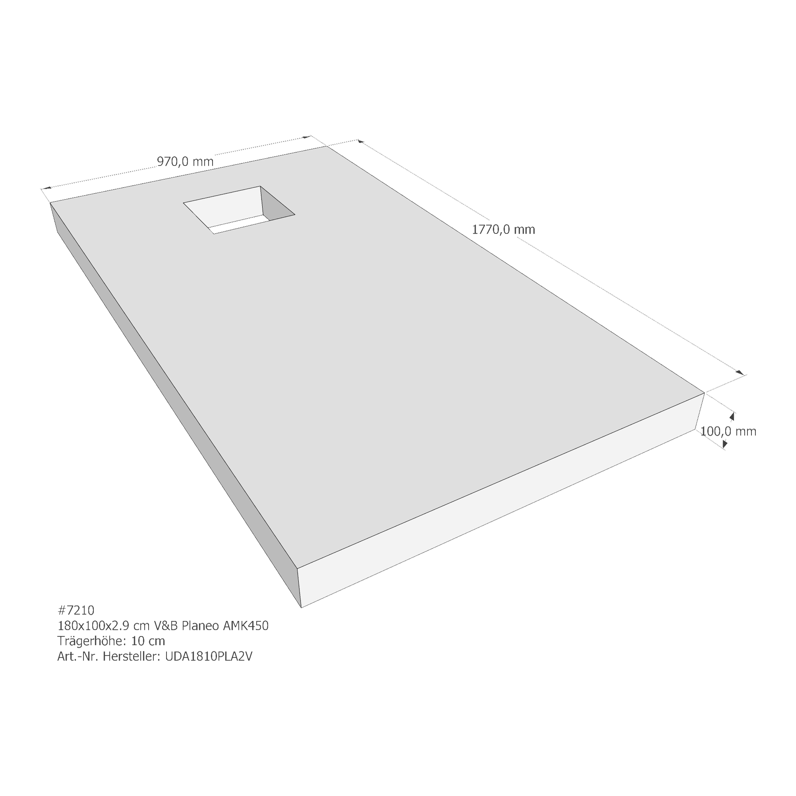 Duschwannenträger für Villeroy & Boch Planeo 180 × 100 × 2,9 cm