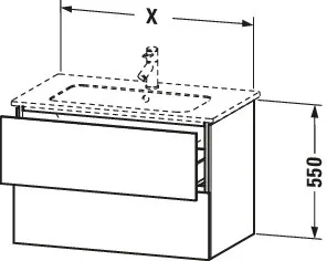 Duravit Waschtischunterschrank wandhängend „L-Cube“ 82 × 55 × 48,1 cm