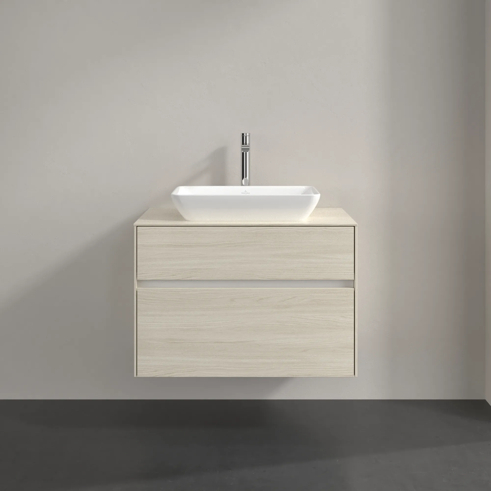 Villeroy & Boch Waschbeckenunterschrank Collaro C108B0, Eckig White Oak, 800x548x500mm, mit Beleuchtung und SoftClosing, 2 Auszüge Villeroy & Boch Waschbeckenunterschrank Collaro C108B0, Eckig White Oak, 800x548x500mm, mit Beleuchtung und SoftClosing, 2 Auszüge