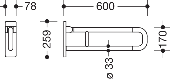 HEWI Stützklappgriff „Serie 801“