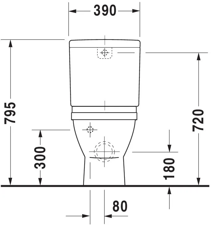 Stand-WC Kombi Starck 3 655 mm Tiefspüler,f.SPK,Abg.Vario,weiß,HYG