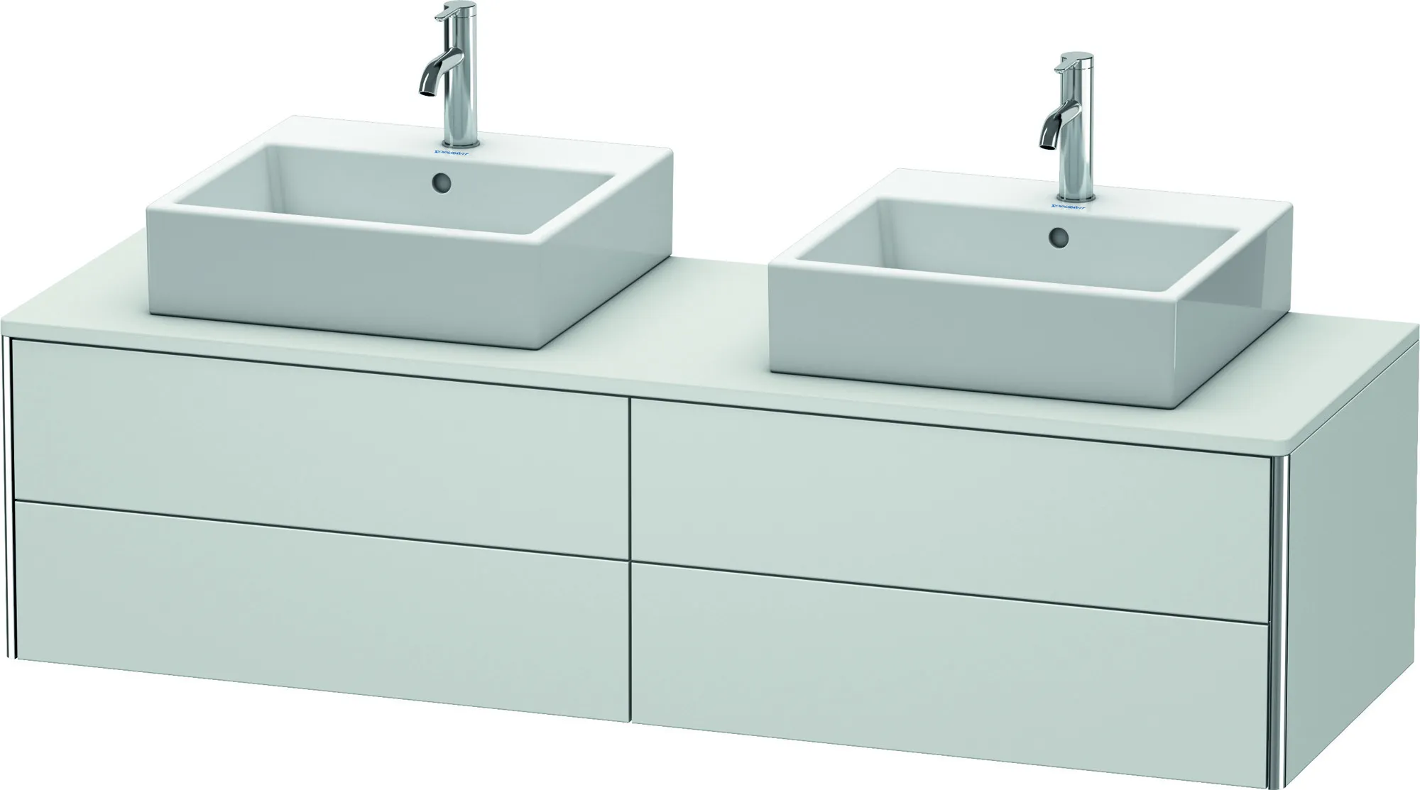 Duravit Waschtischunterschrank wandhängend „XSquare“ 160 × 40 × 54,8 cm Weiß Seidenmatt Becken: links und rechts / Front- & Korpusfarbe: Weiß Seidenmatt / Größe: 160 × 54,8 × 40 cm / Oberfläche: Lack / Profile: Chrom / Schubladen: 4 Duravit Waschtischunterschrank wandhängend „XSquare“ 160 × 40 × 54,8 cm Weiß Seidenmatt Becken: links und rechts / Front- & Korpusfarbe: Weiß Seidenmatt / Größe: 160 × 54,8 × 40 cm / Oberfläche: Lack / Profile: Chrom / Schubladen: 4