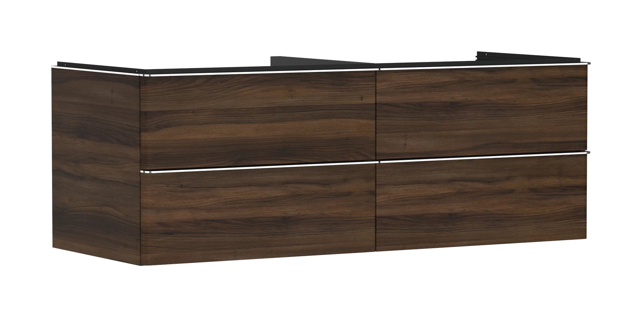 Hansgrohe Xelu Q Waschtischunterschrank Nussbaum Dunkel 1360x550mm mit 4 Schubkästen Hansgrohe Xelu Q Waschtischunterschrank Nussbaum Dunkel 1360x550mm mit 4 Schubkästen