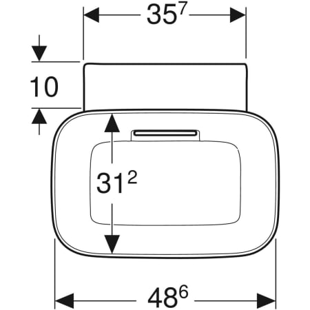 Aufsatzwaschtisch in Schalenform „One“ mit horizontalem Ablauf, rechteckig 50 × 42,5 cm mit KeraTect®