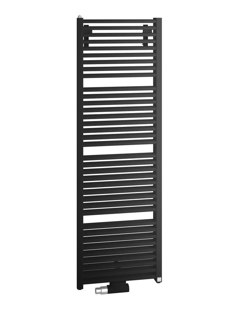 Kermi Design-Heizkörper „Duett®“ 63,4 × 149,2 cm in Schwarz Soft (RAL 9005, matt)