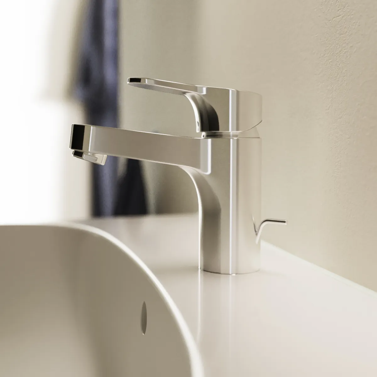 Waschtischarmatur H80 Cerabase BlueStart mit Metall-Ablaufgarnitur Ausladung 106mm Chrom Waschtischarmatur H80 Cerabase BlueStart mit Metall-Ablaufgarnitur Ausladung 106mm Chrom