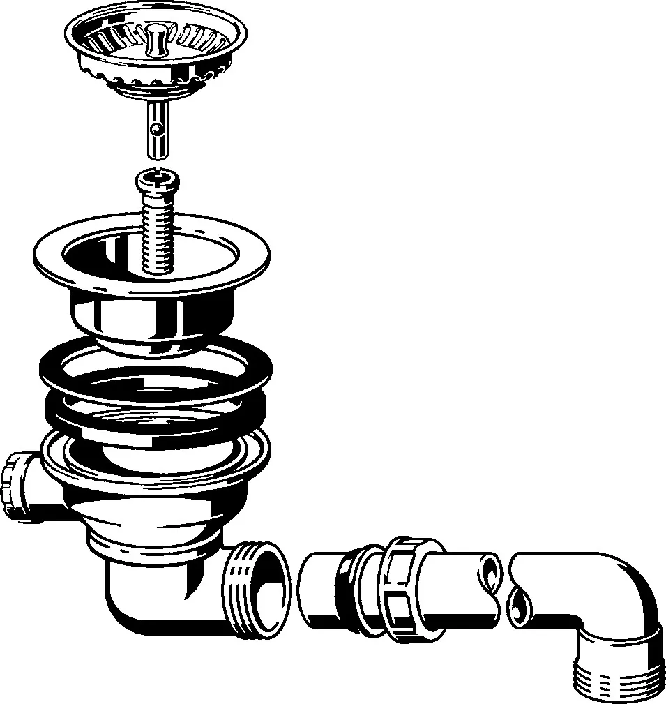 Viega Ablaufventil für Spülen Modell 7139.15 in Kunststoff weiss 11,4 cm