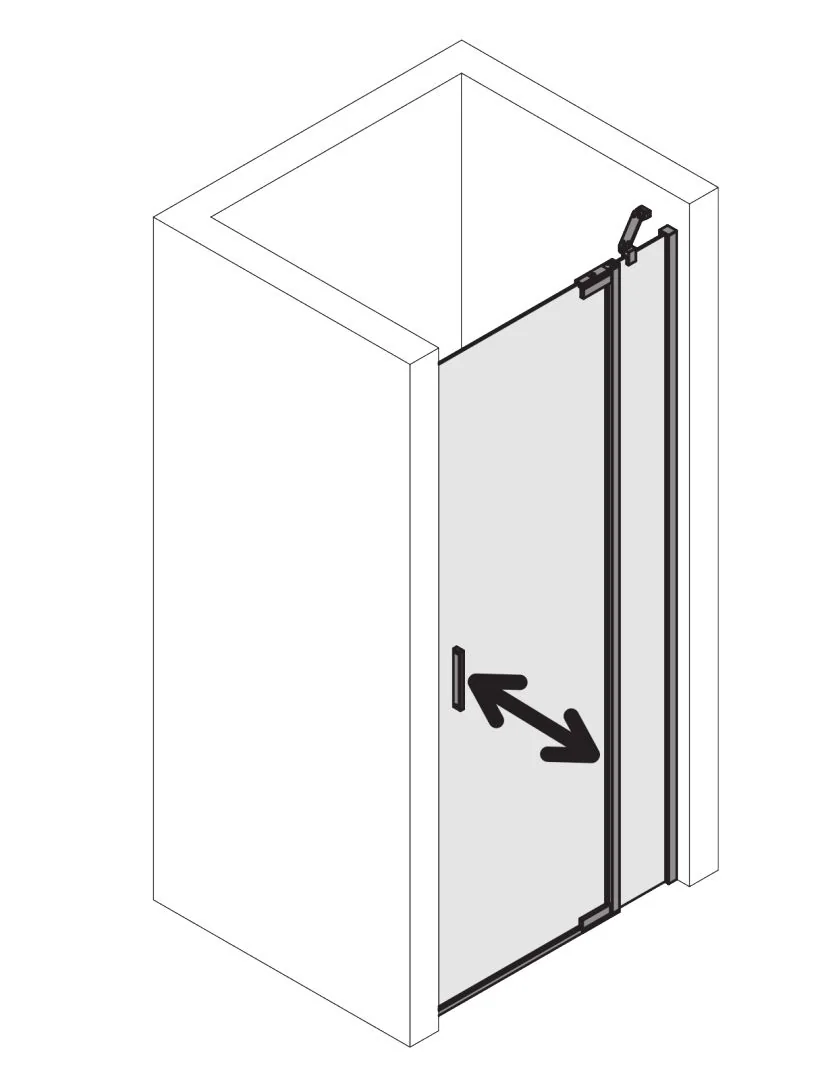 Kermi Duschdesign Pendeltür 1-flügelig mit Festfeld „Yanea“ Anschlag rechts Glas Klar, Profile Schwarz Soft (RAL 9005), Anschlag rechts WE: 1013 – 1043/1023 – 1038 mm H: 2000 mm Kermi Duschdesign Pendeltür 1-flügelig mit Festfeld „Yanea“ Anschlag rechts Glas Klar, Profile Schwarz Soft (RAL 9005), Anschlag rechts WE: 1013 – 1043/1023 – 1038 mm H: 2000 mm