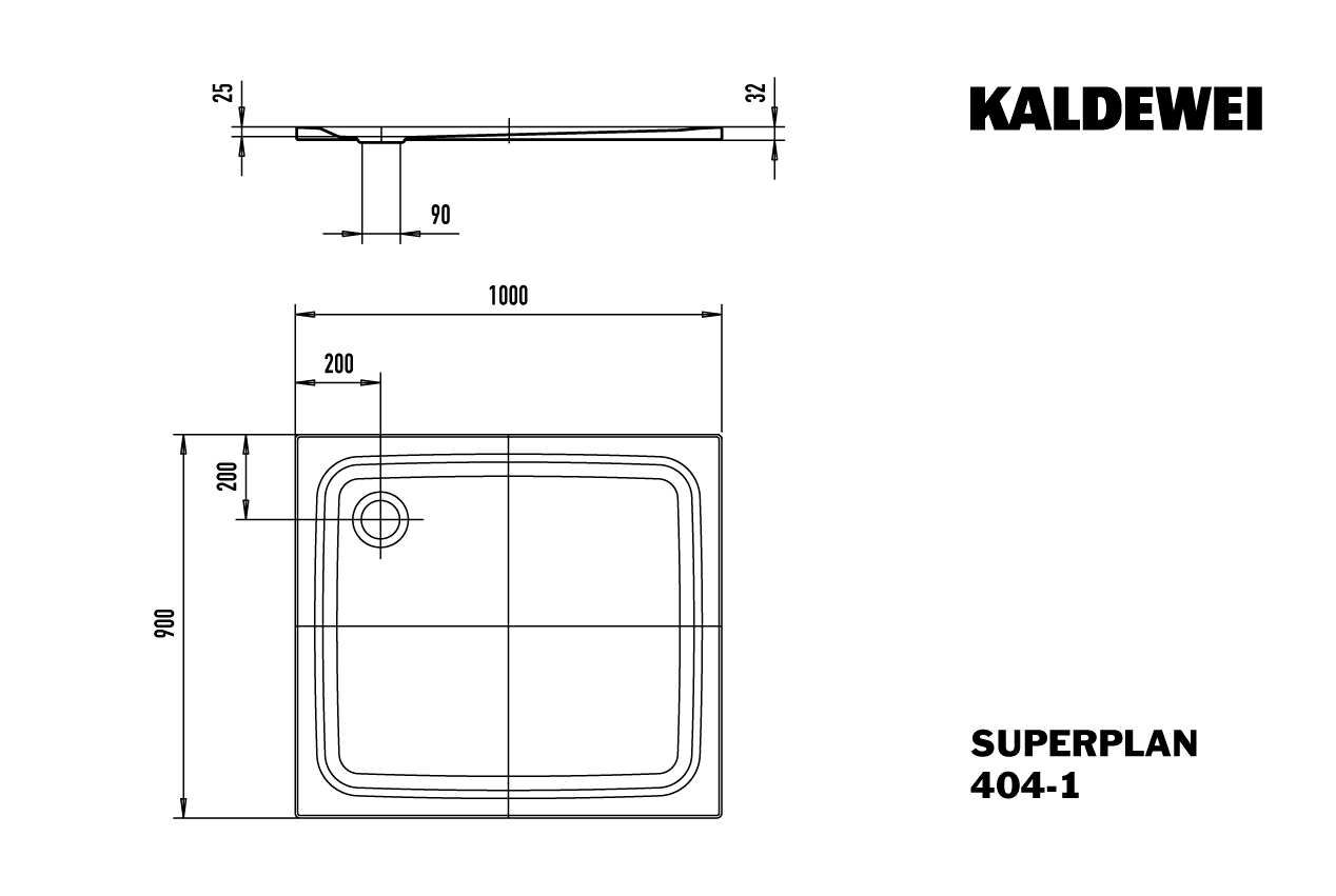 SUPERPLAN CLASSIC Duschwanne, 404-1 900x1000mm alpinweiß