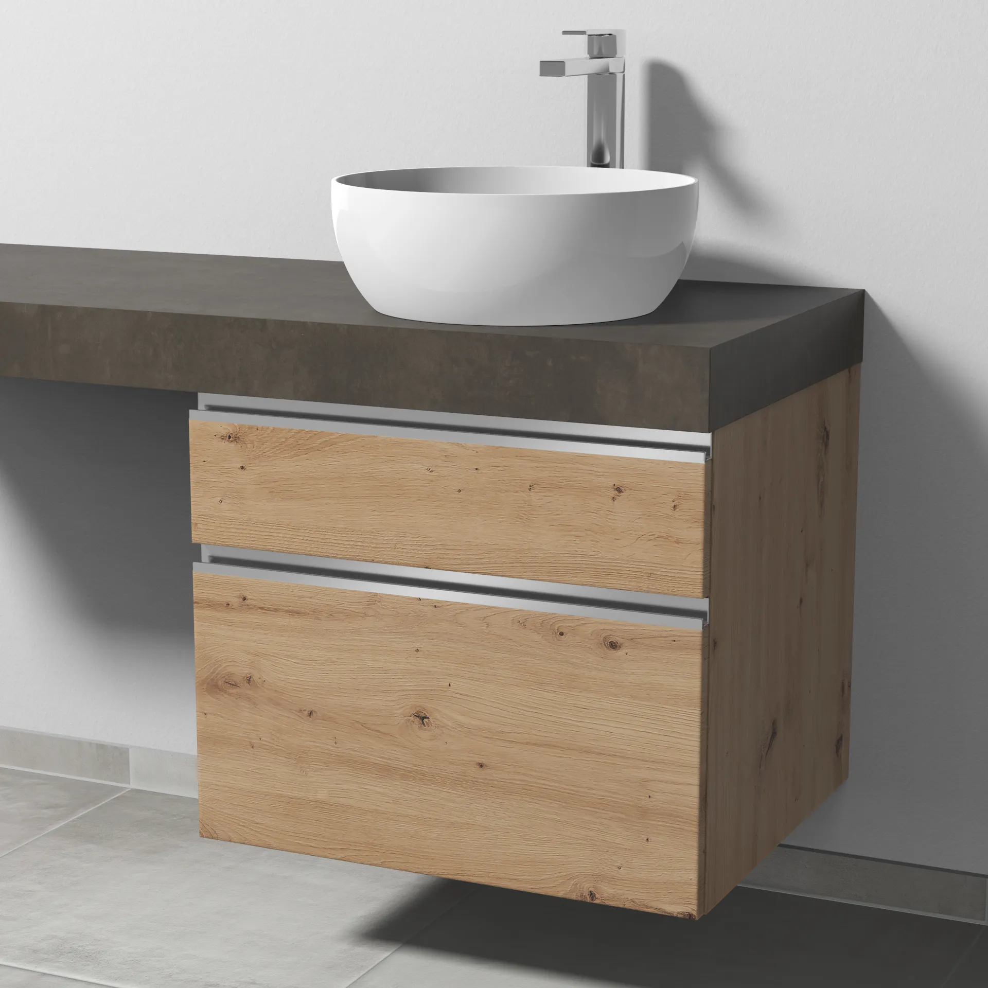 Sanipa Waschtischunterschrank „2morrow“ 600 × 510 × 520 mm in Eiche Natural-Touch