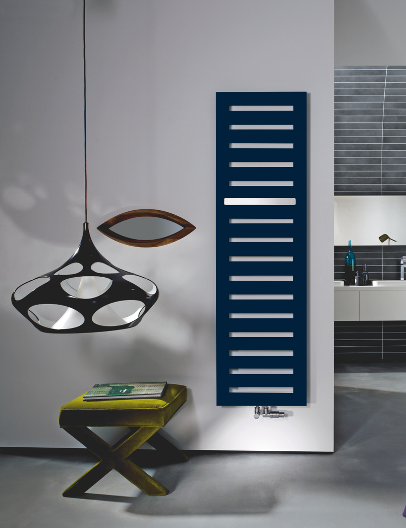 Zehnder Design-Handtuchwärmer „Metropolitan Bar“ mit Heizstab IHE 40 × 80,5 cm in Verkehrsweiß (RAL 9016, glänzend)