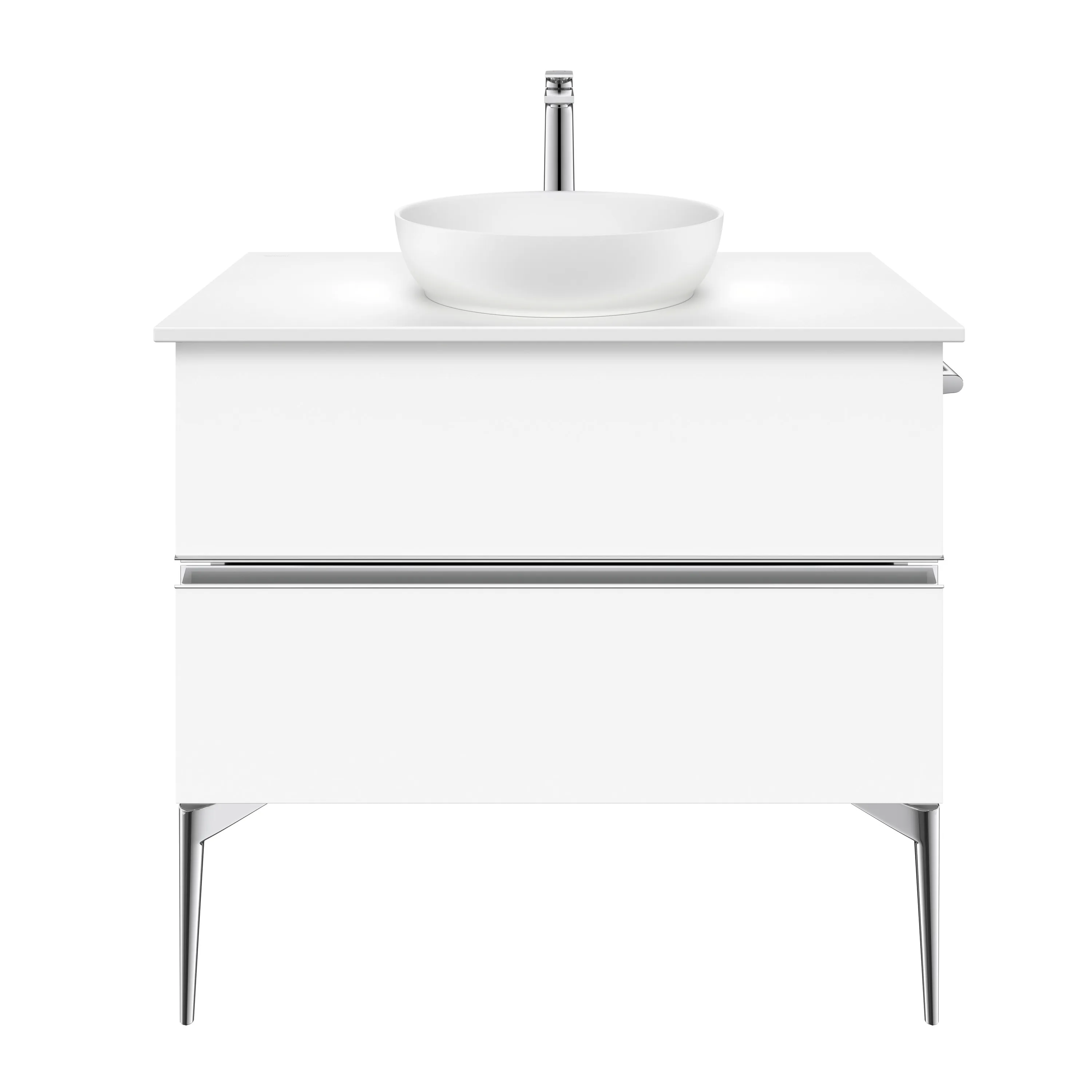 Duravit Waschtischunterschrank „Sivida“ 84,5 × 54,8 × 47,5 cm Front- & Korpusfarbe: Weiß Matt / Grifffarbe: Chrom / Größe: 84,5 × 47,5 × 54,8 cm Duravit Waschtischunterschrank „Sivida“ 84,5 × 54,8 × 47,5 cm Front- & Korpusfarbe: Weiß Matt / Grifffarbe: Chrom / Größe: 84,5 × 47,5 × 54,8 cm