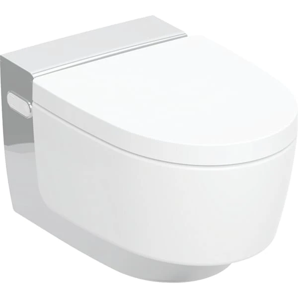 Geberit Wand-Dusch-WC Komplettanlage AquaClean „Mera“ Classic in glanzchrom, Befestigung sichtbar, ohne Spülrand Geberit Wand-Dusch-WC Komplettanlage AquaClean „Mera“ Classic in glanzchrom, Befestigung sichtbar, ohne Spülrand