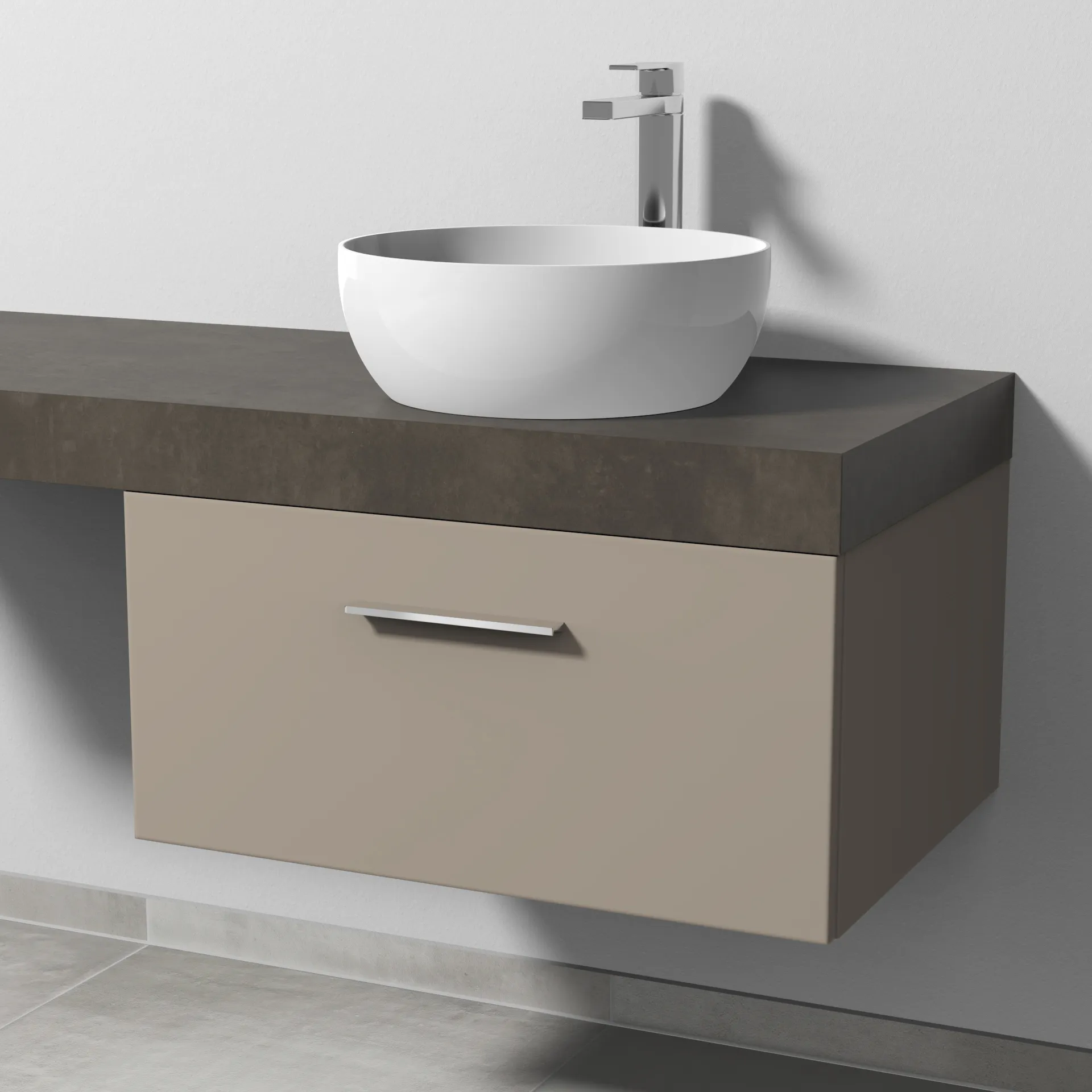 Sanipa Waschtischunterschrank „2morrow“ 700 × 340 × 520 mm in Sandgrau (matt)