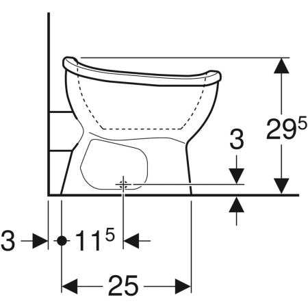 Stand-Tiefspül-WC für Babys und Kleinkinder „Bambini“ 28 × 29,5 × 37,5 cm, mit Spülrand
