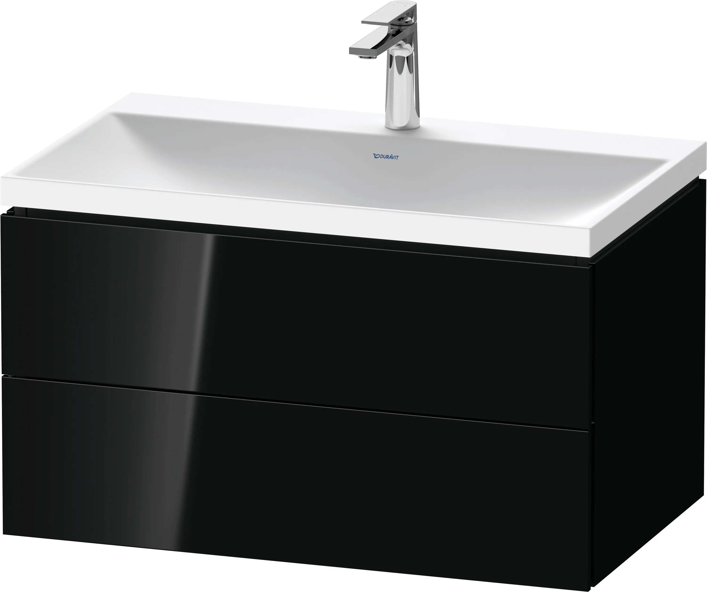 Duravit Möbelset c-shaped Set wandhängend wandhängend „L-Cube“ 80 × 48 × 48 cm Schwarz Hochglanz