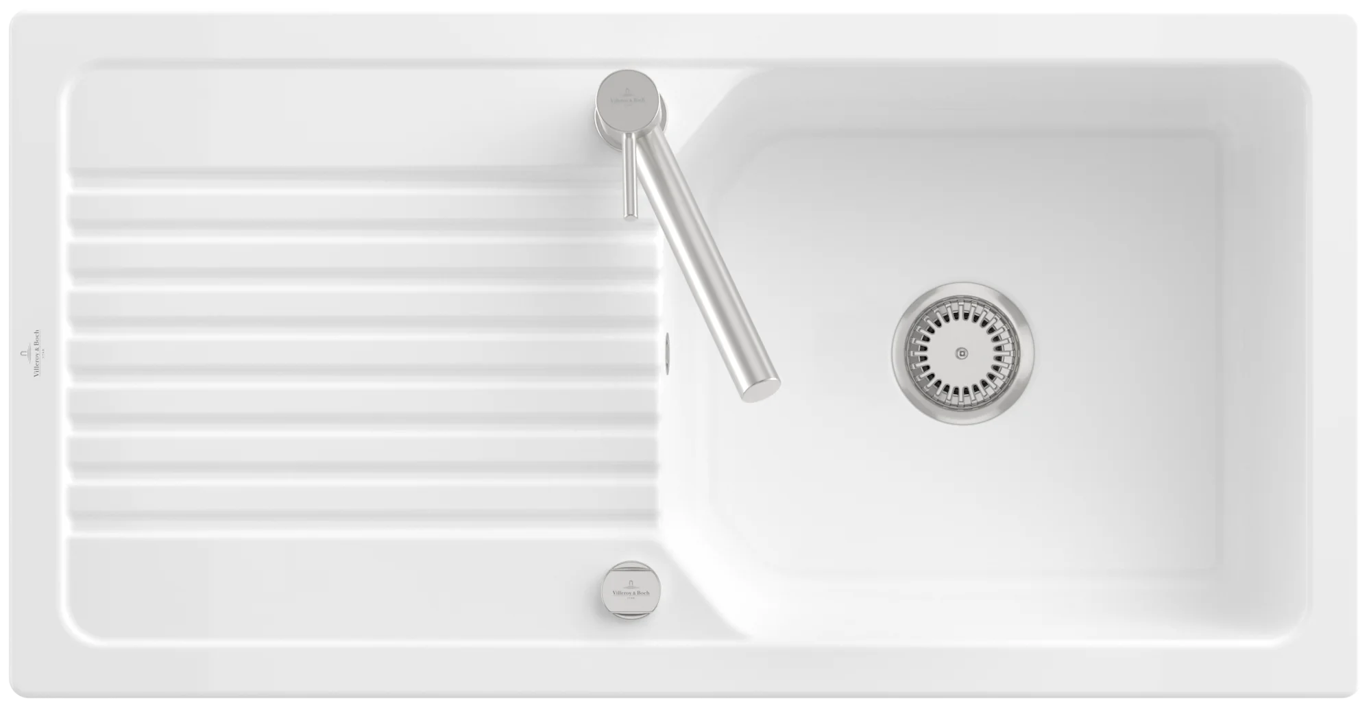 Villeroy & Boch Linara 60 Einbauspüle 1000x510mm Exc-Garn. IB reversibel TC Snow White cplus