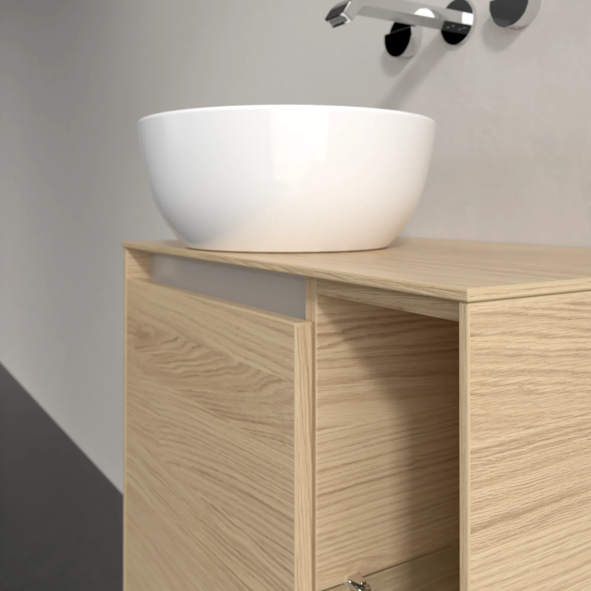 Villeroy & Boch Waschtischunterschrank „Collaro“ 600 × 548 × 380 mm Nordic Oak, für Becken links, Anschlag links, ohne Beleuchtung Villeroy & Boch Waschtischunterschrank „Collaro“ 600 × 548 × 380 mm Nordic Oak, für Becken links, Anschlag links, ohne Beleuchtung