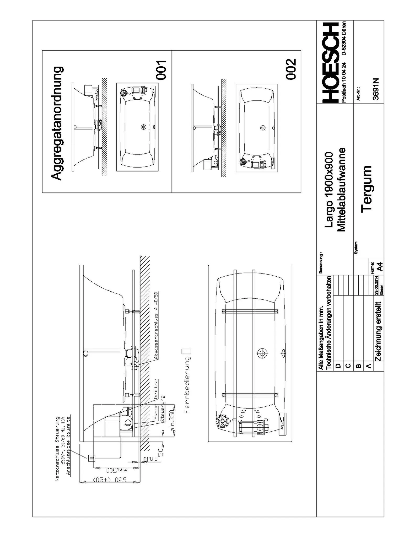 Hoesch Whirlwanne „Largo“ mit Whirlsystem „Tergum“ rechteck 190 × 90 cm in Weiß Hoesch Whirlwanne „Largo“ mit Whirlsystem „Tergum“ rechteck 190 × 90 cm in Weiß