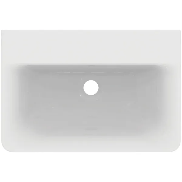 Ideal Standard Waschtisch Connect Cube, kompakt, ohne Hahnloch, mit Überlauf, 550x375x175mm, Weiß