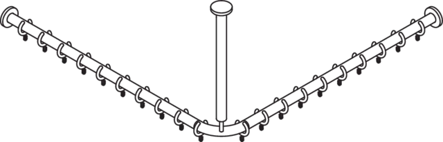 HEWI Duschvorhangstange „Serie 801“ 121,8 × 121,8 cm