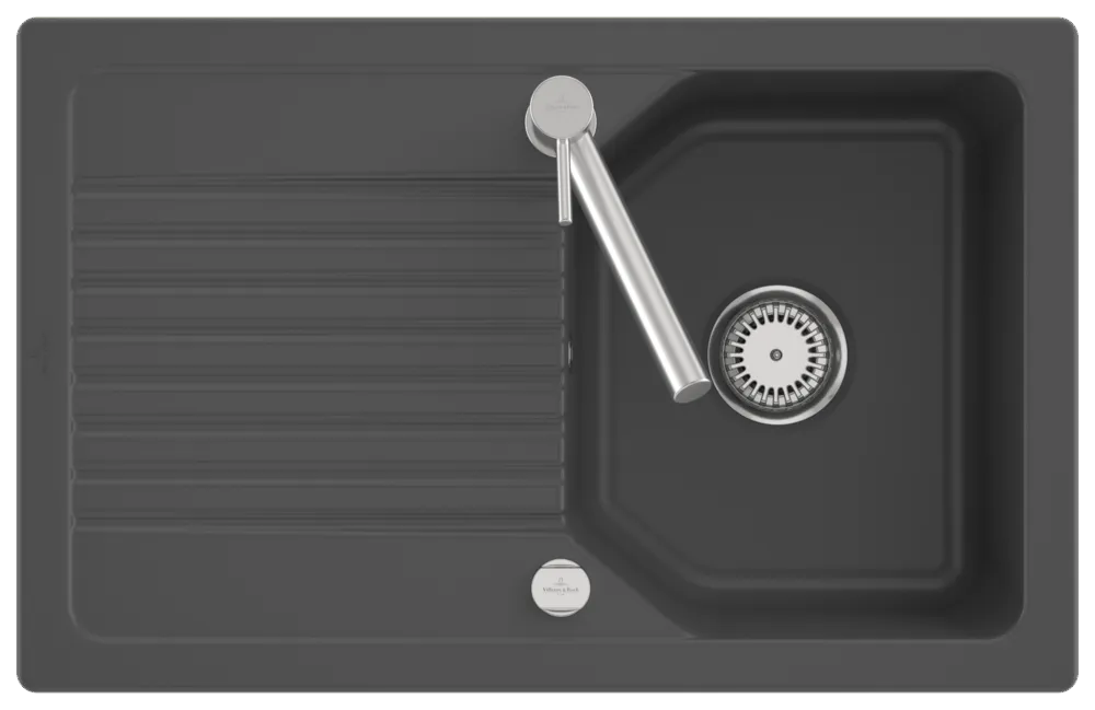 Villeroy & Boch flächenbündiges Küchenspülbecken „Linara“ 45 flat 780 × 490 × 200 mm in Graphite